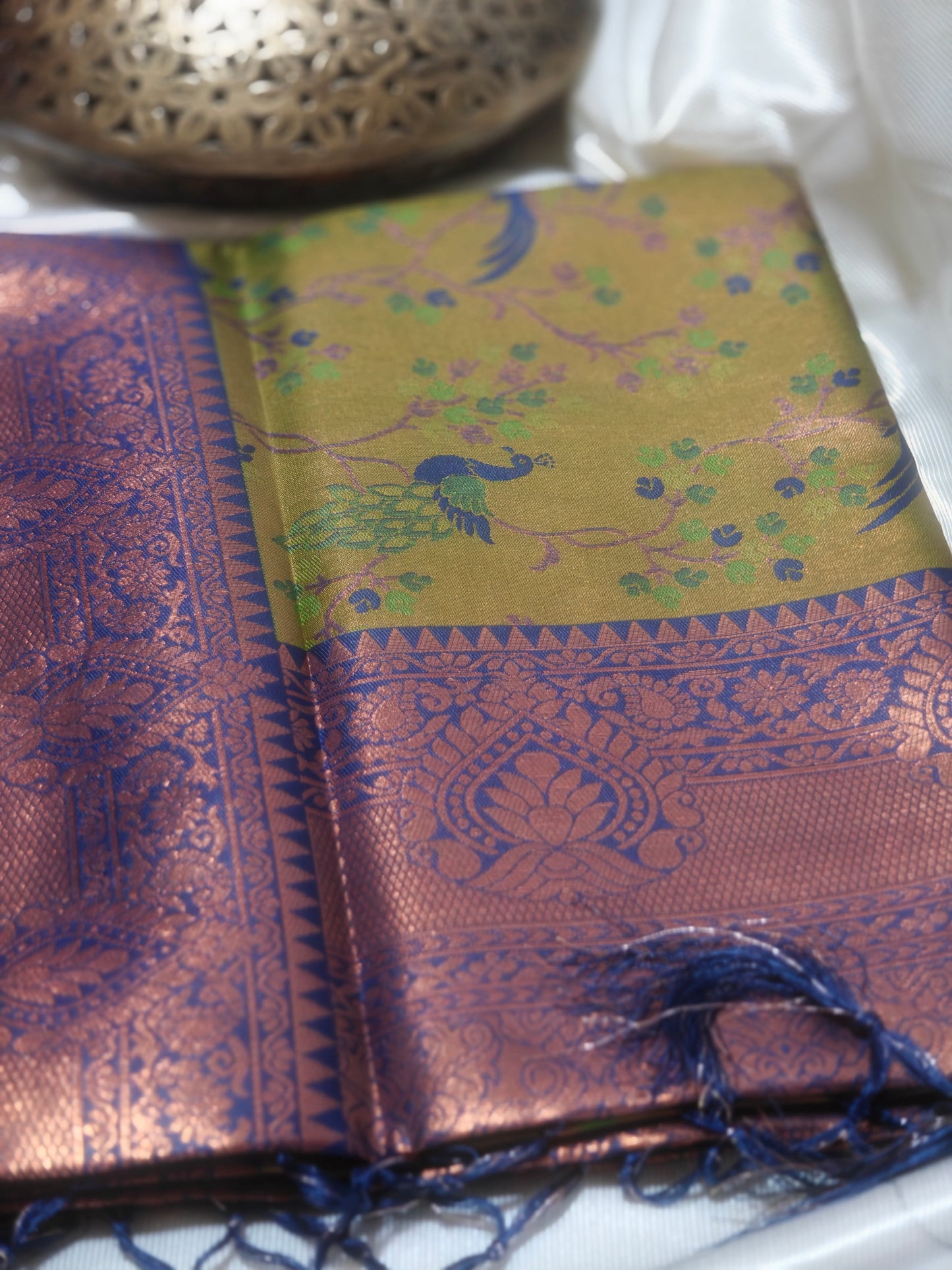 Peacock Floral Party Wear Premium Kanjivaram Silk Silk Saree