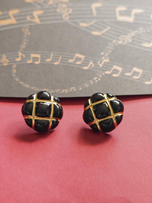 Enamel Black Earring