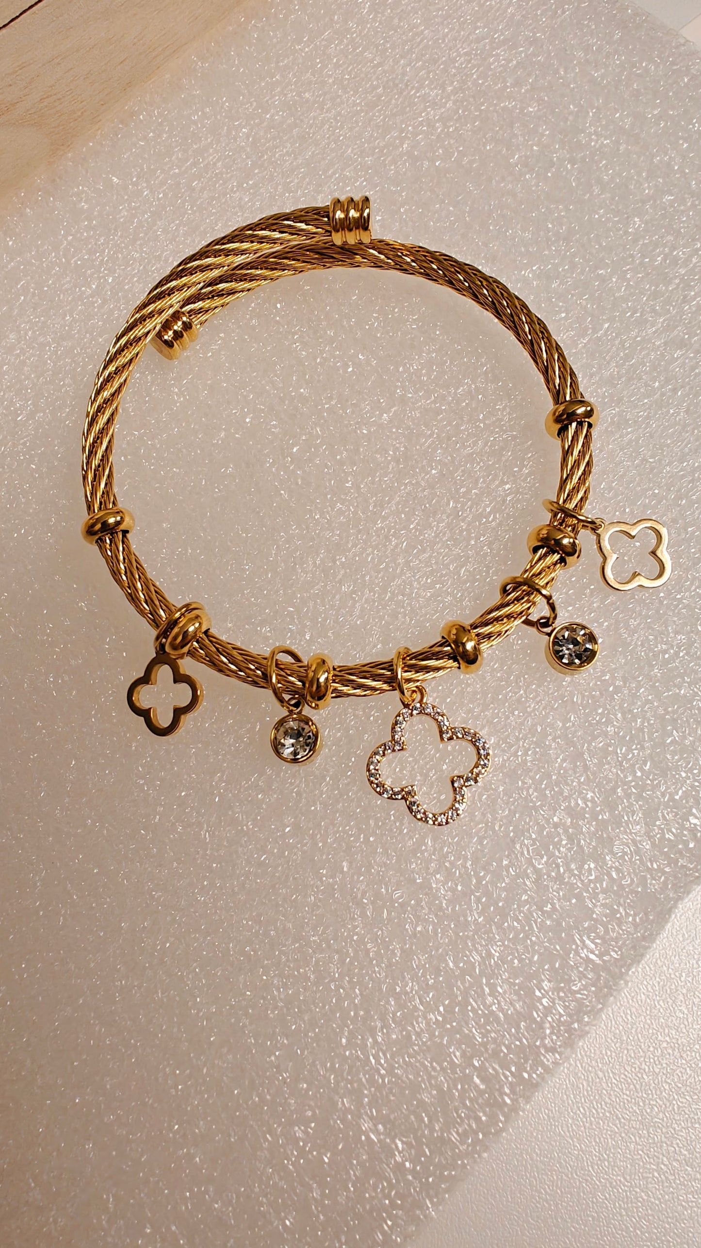 Charm Bracelet With 18k Gold Plated Stainless Steel