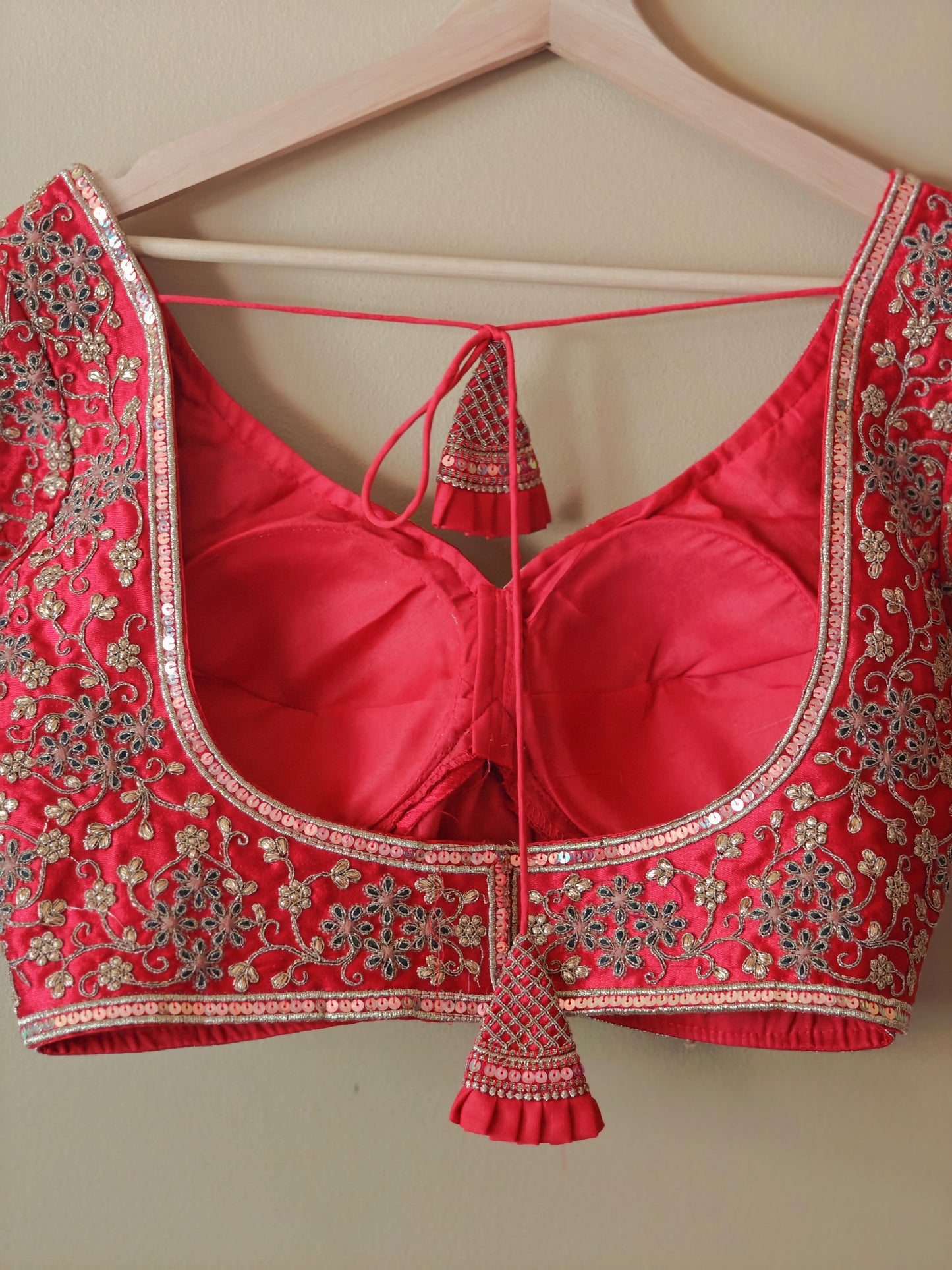 Red Color Sabhyasachi-Style Blouse