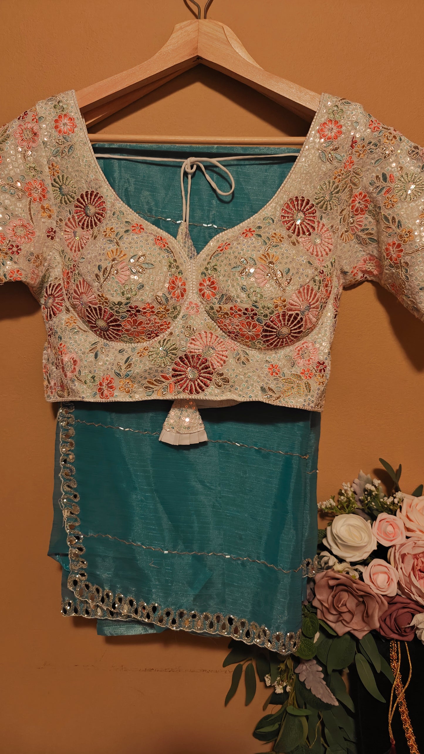 Party Wear Sari with ready to wear Blouse