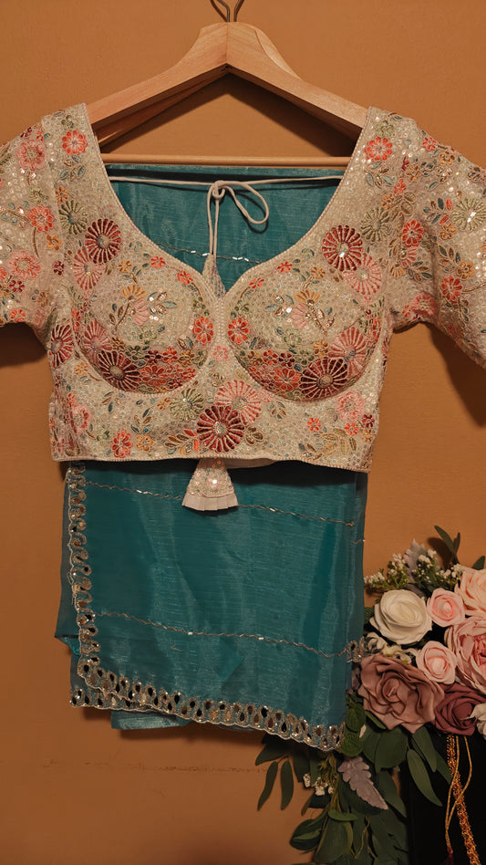 Party Wear Sari with ready to wear Blouse