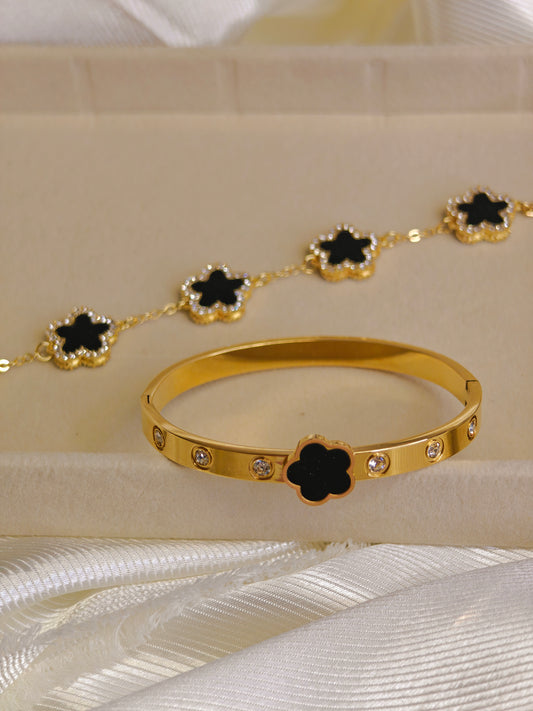 Clover Necklace Set 18k Gold Plated Stainless Steel Necklace