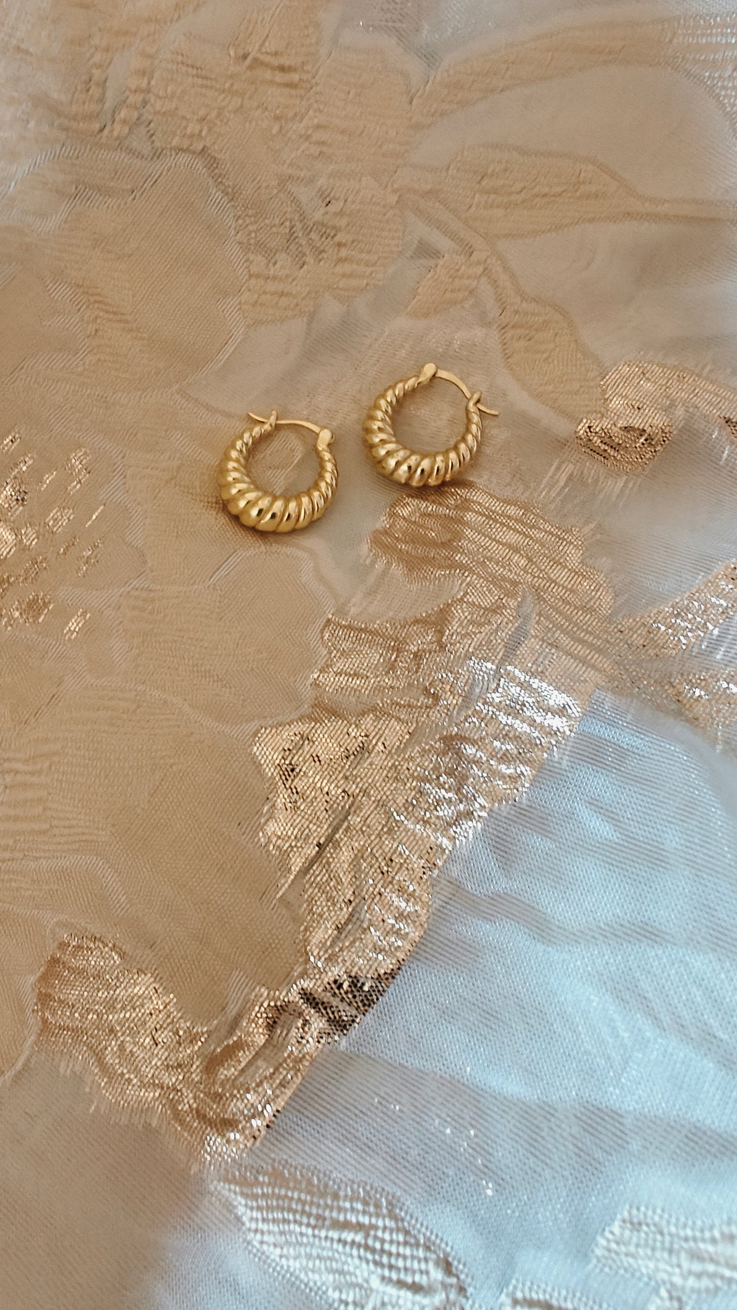 Twisted Earring With 18k Gold Plated Brass