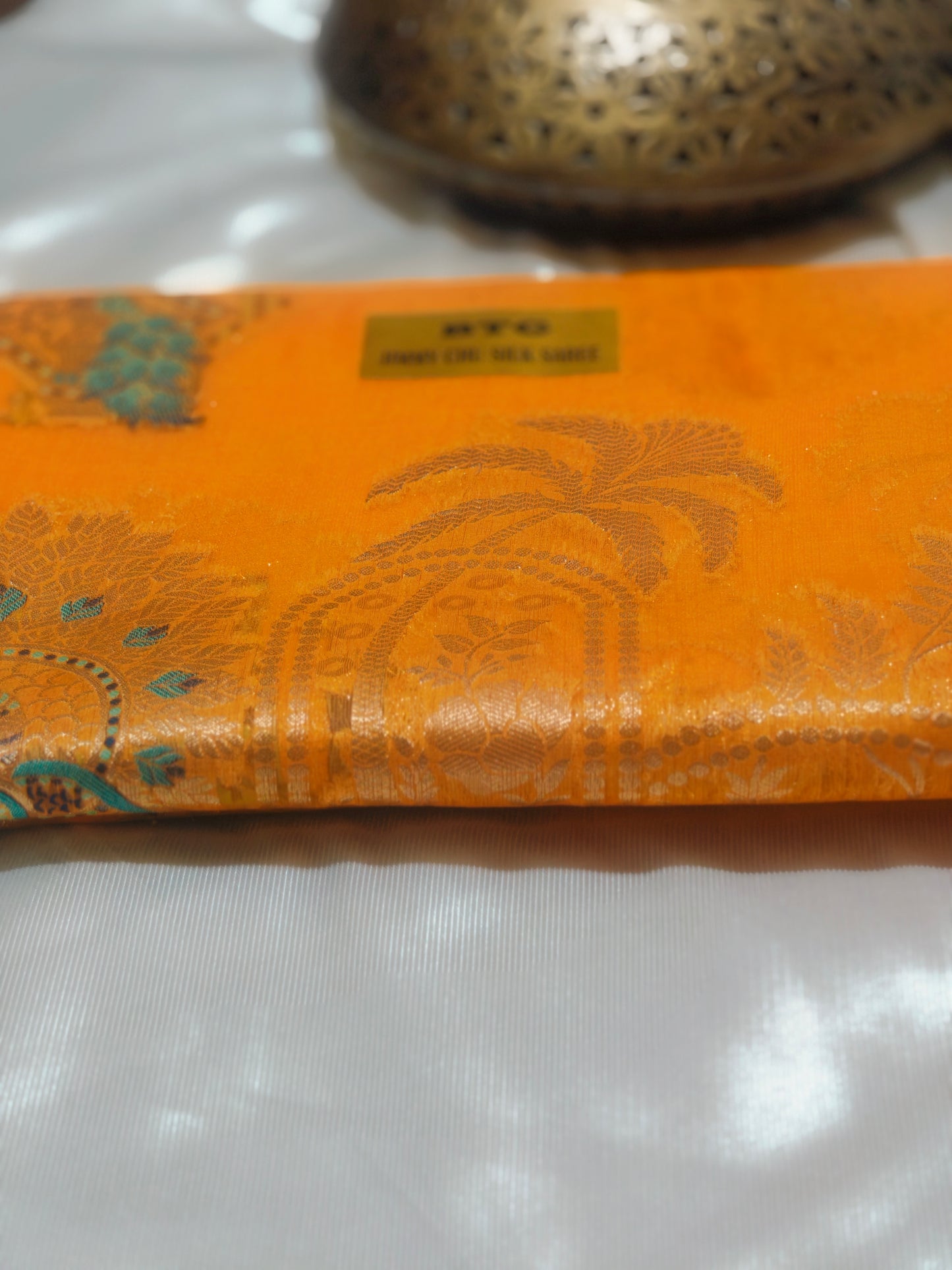 Orange Color Jimmy Chu Silk Saree