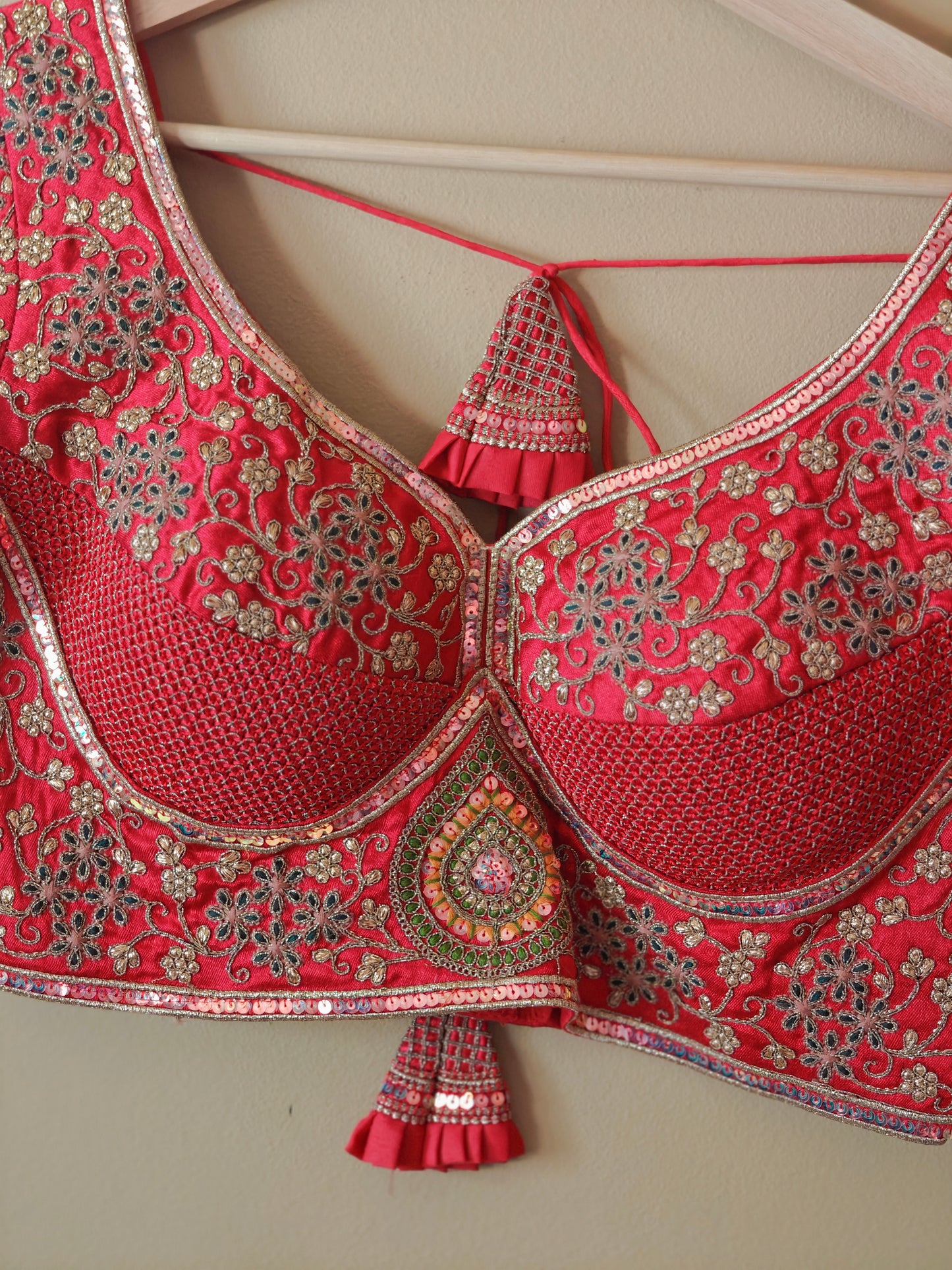 Red Color Sabhyasachi-Style Blouse