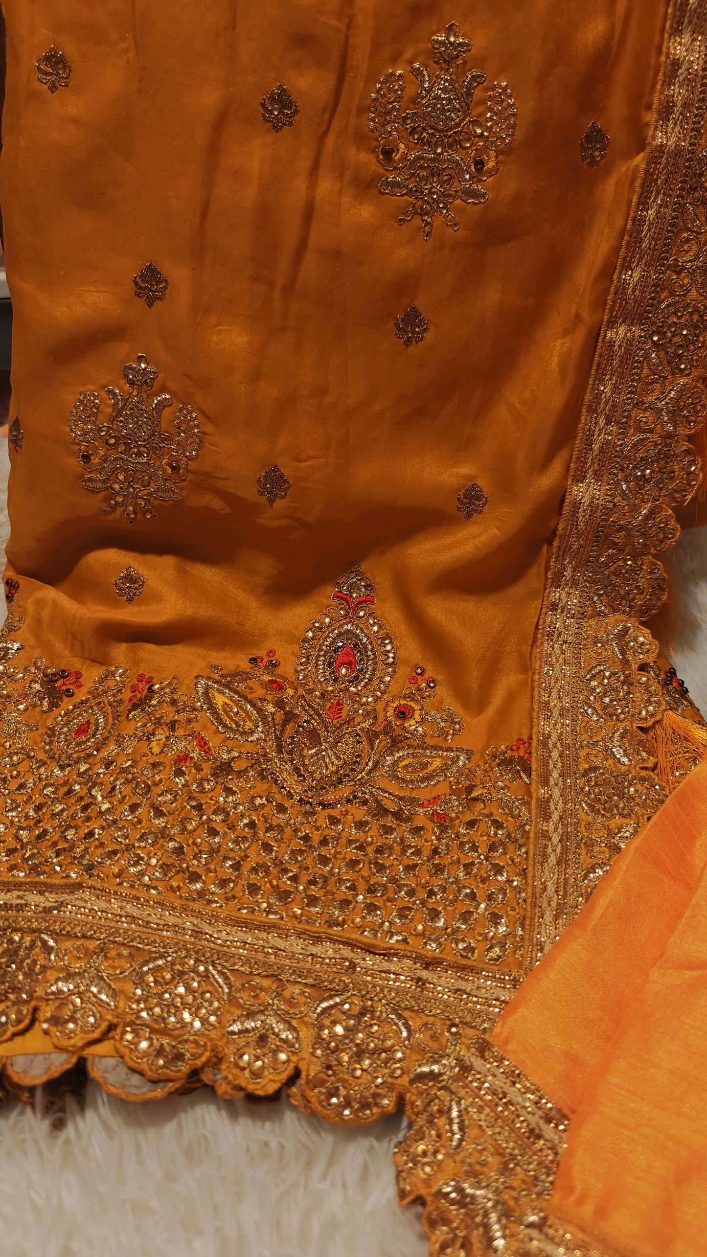 Party Wear Georgette Saree with Thread and stone work