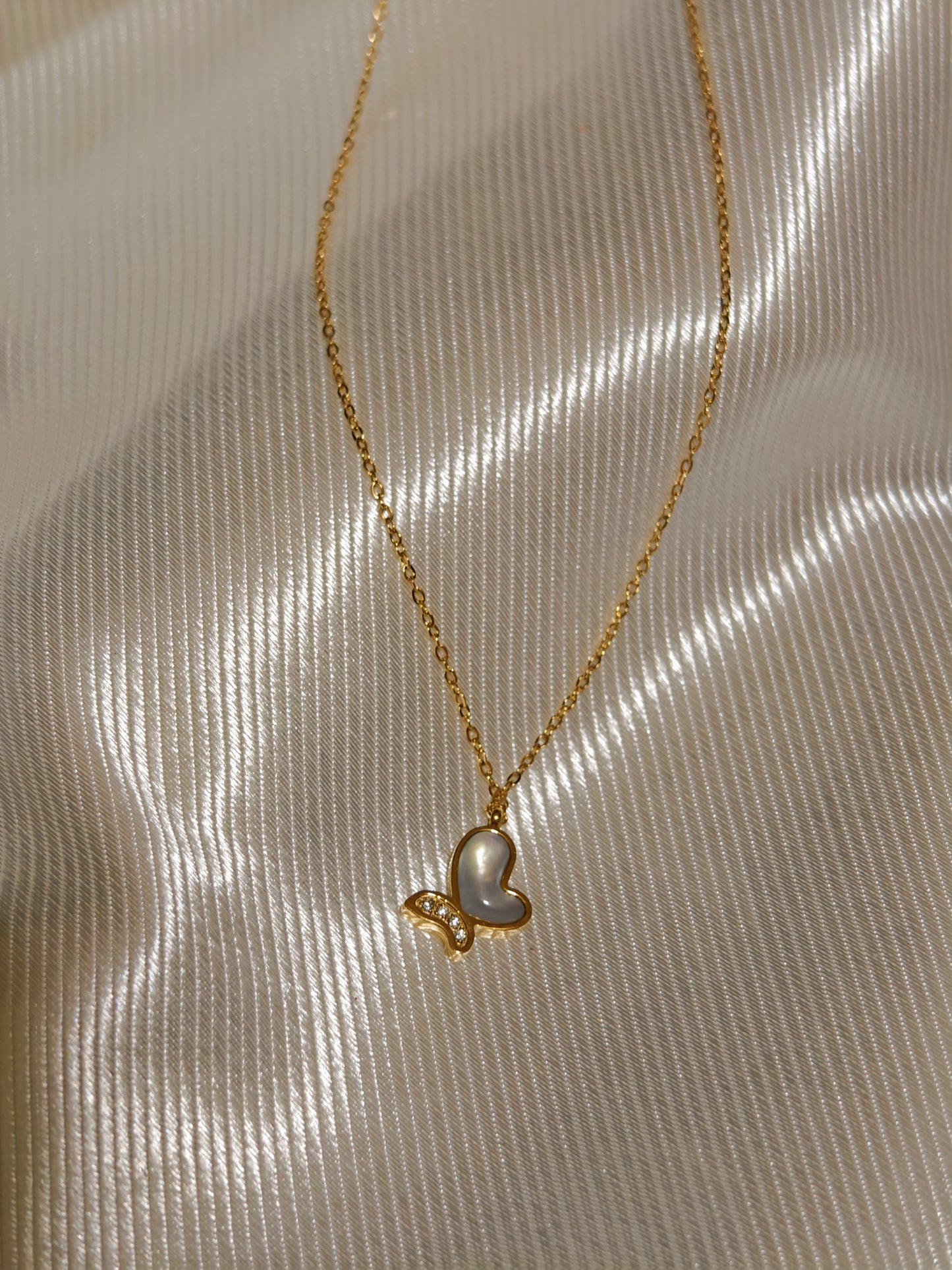Butterfly 18k Gold Plated Stainless Steel Necklace