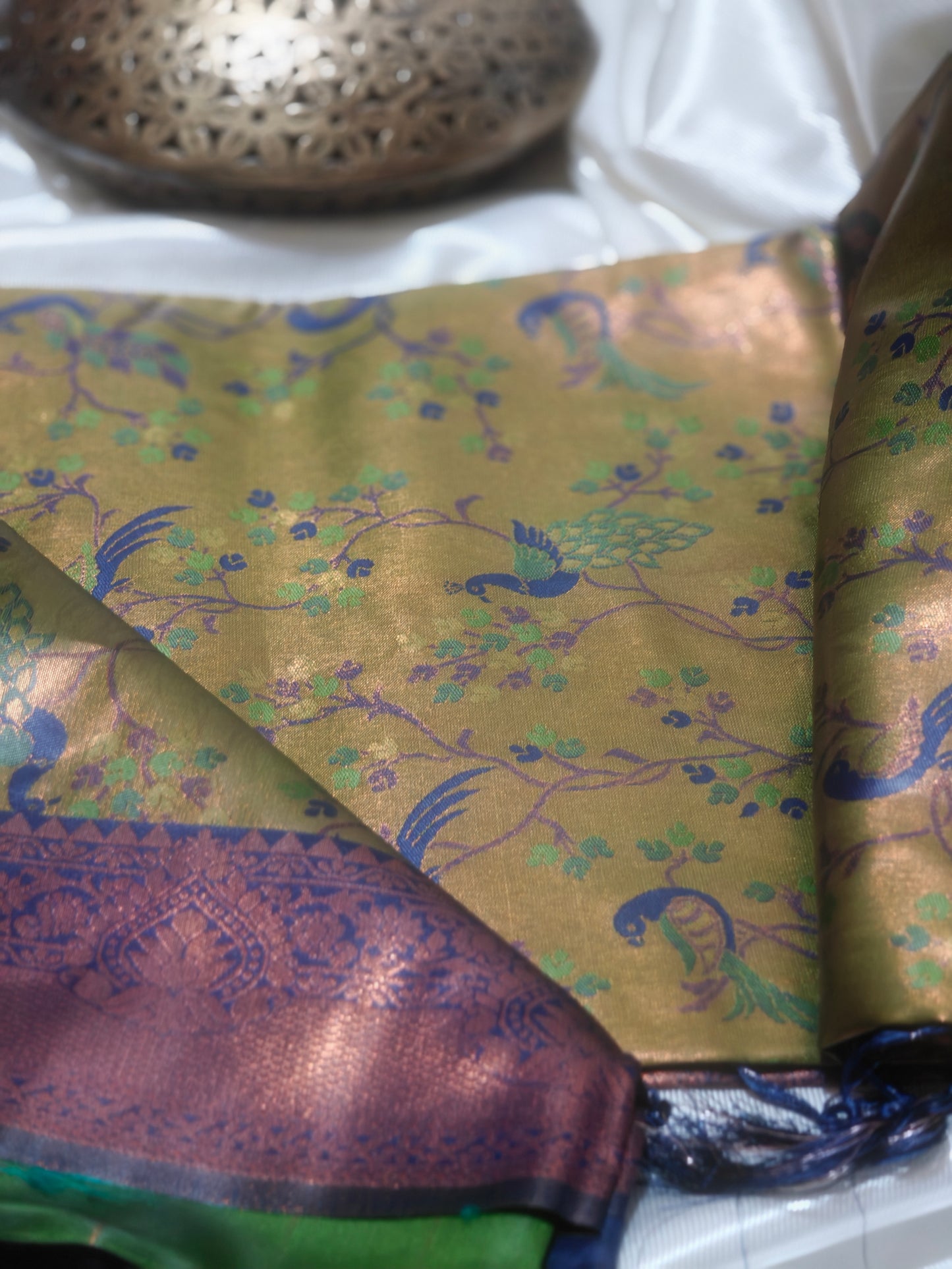 Peacock Floral Party Wear Premium Kanjivaram Silk Silk Saree
