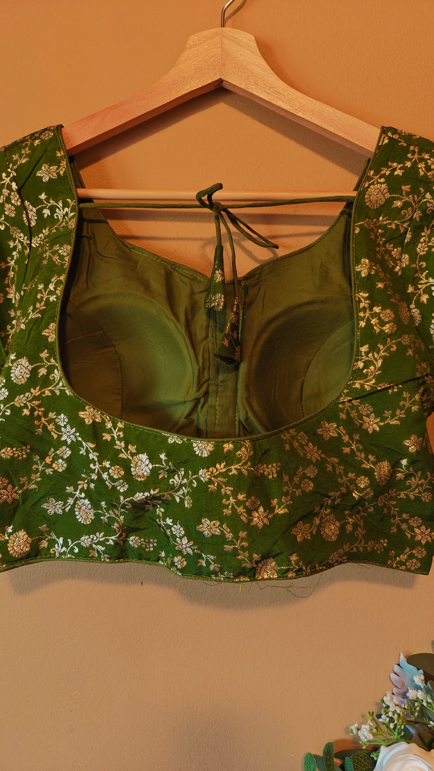 Green Designer Floral print Ready-to-Wear Blouse