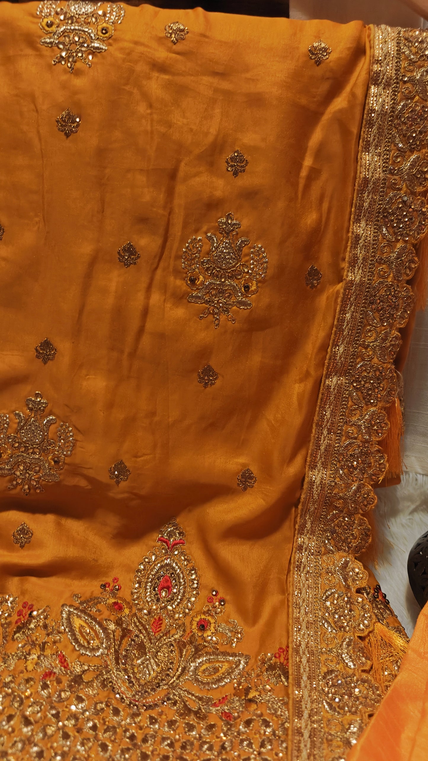 Party Wear Georgette Saree with Thread and stone work