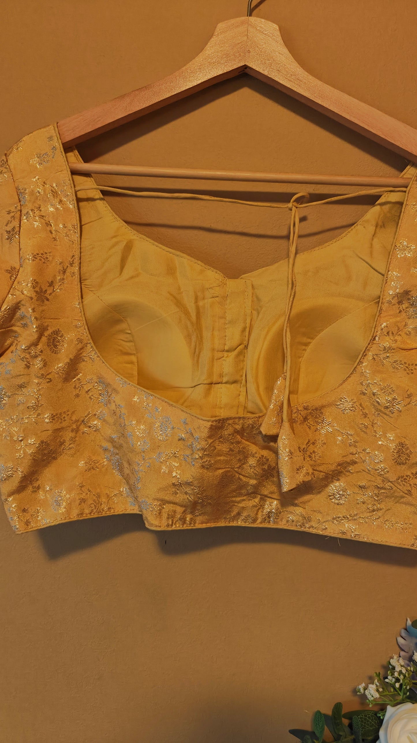 Golden Floral print Ready-to-Wear Blouse