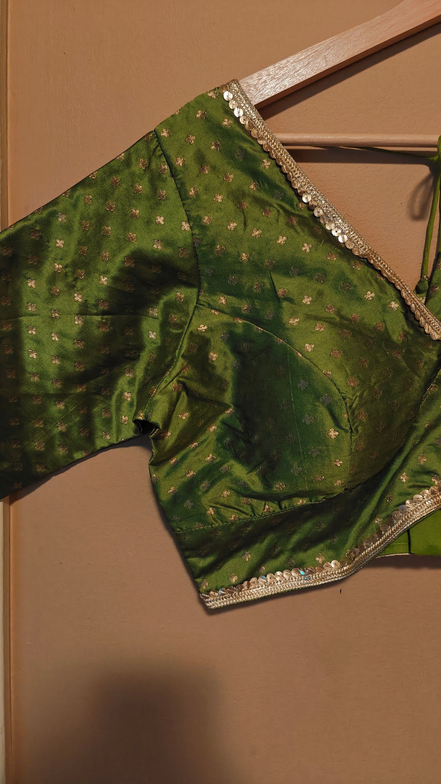Mehandi Color Banarasi Silk Blouse