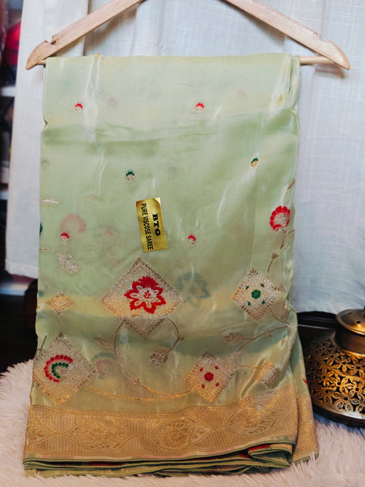Green Party Wear Pure Viscose Saree