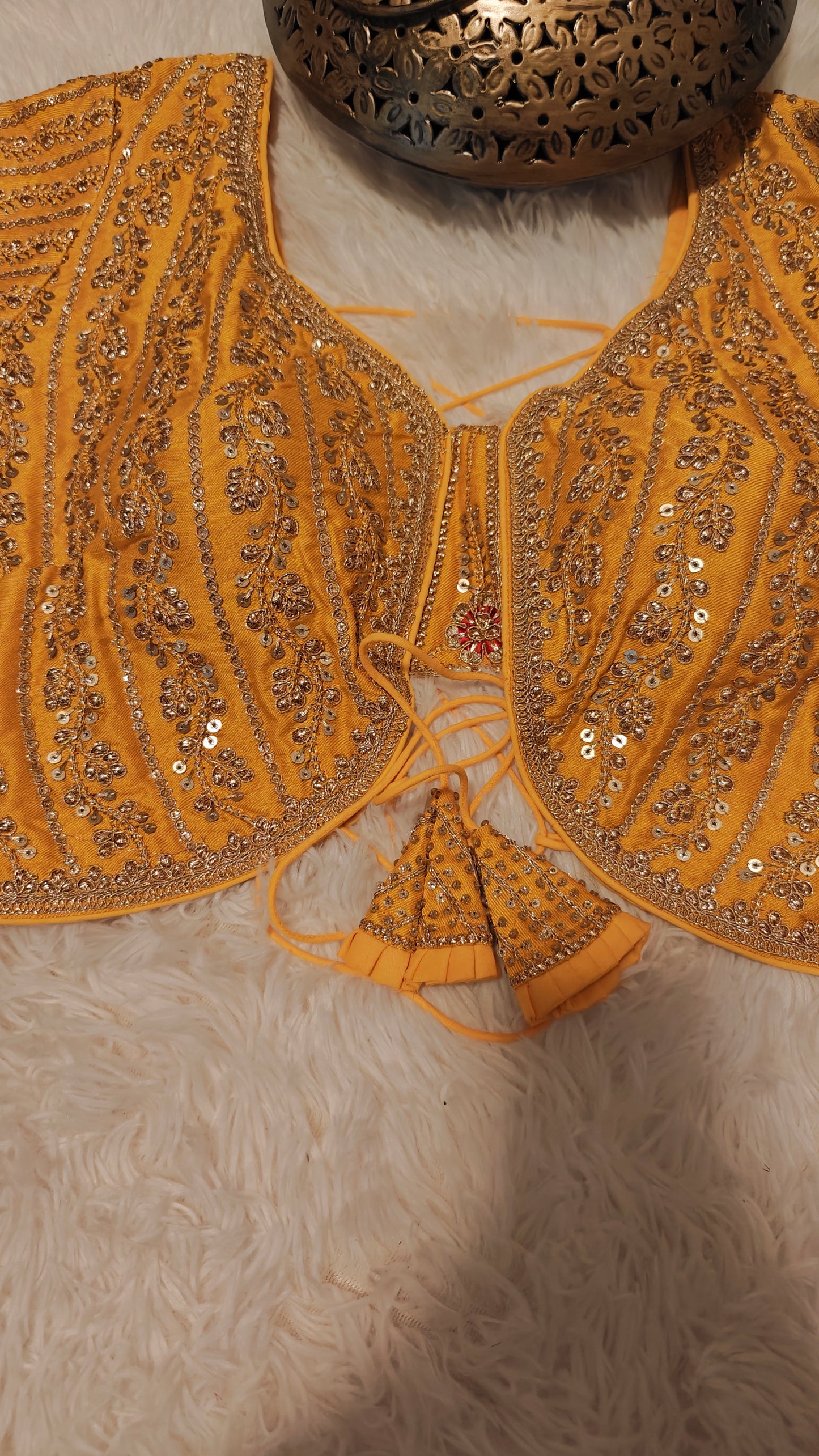 Yellow Sabhyasachi-Style Blouse – Ready-to-Wear Elegance