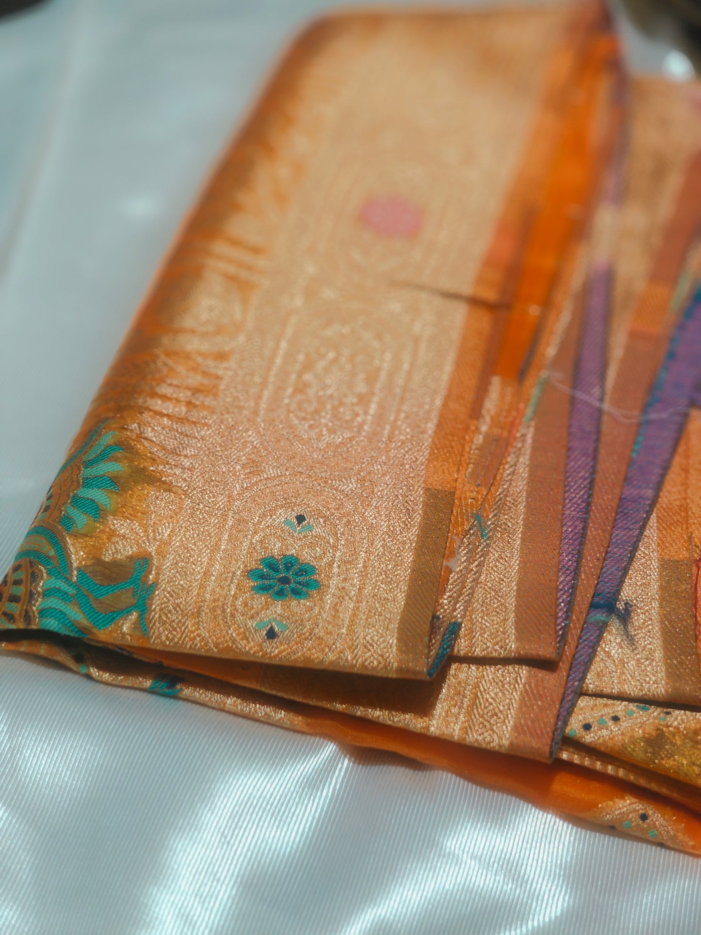 Orange Color Jimmy Chu Silk Saree