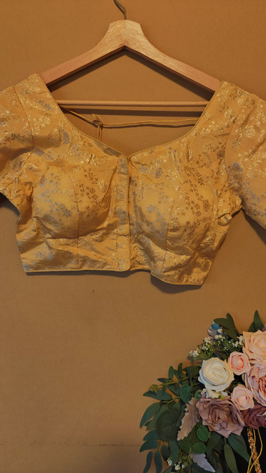 Golden Floral print Ready-to-Wear Blouse