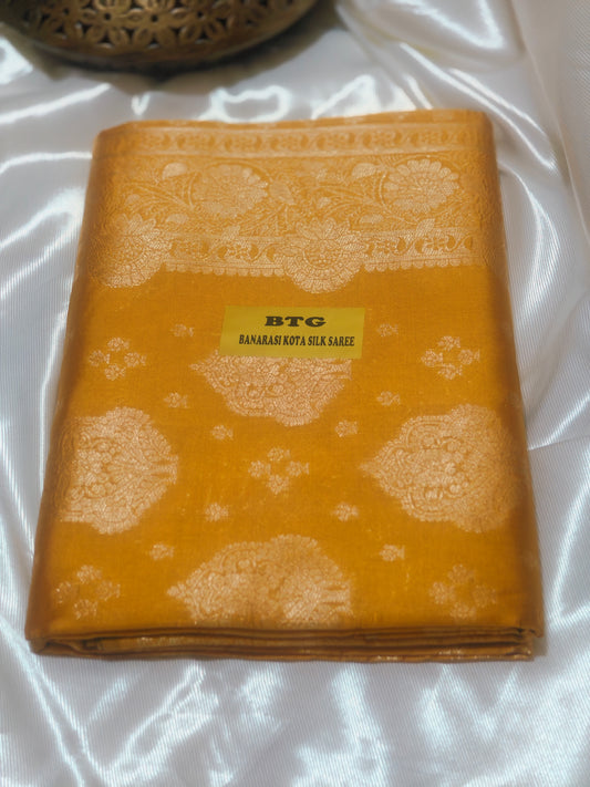 Haldi Color Banarasi Kota  Silk Saree