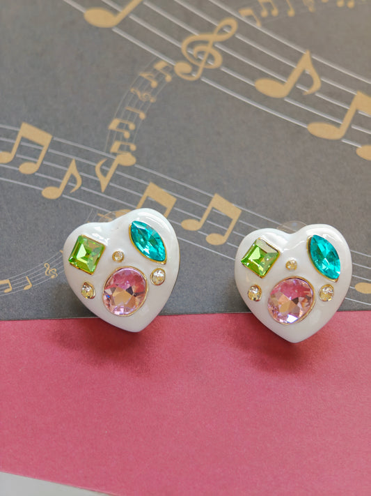 Heart Shaped Mossonite Stone Earring