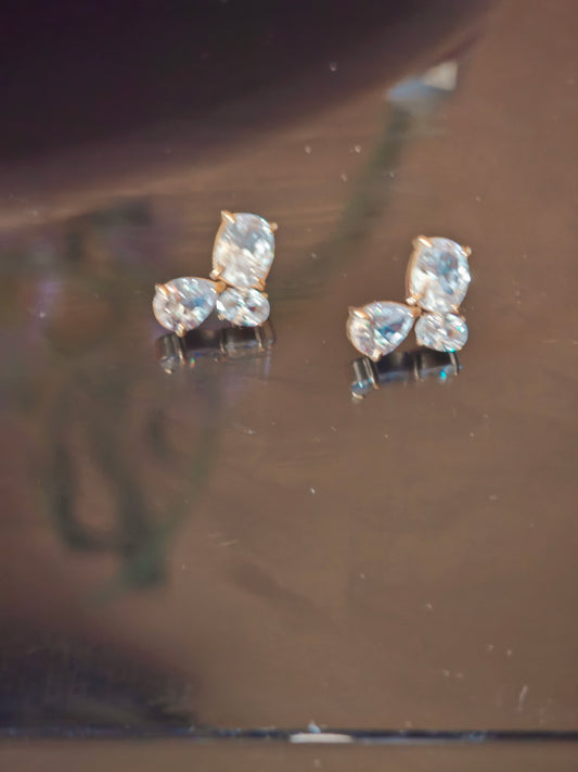 Moissanite Earrings With 18k Gold Plated Brass