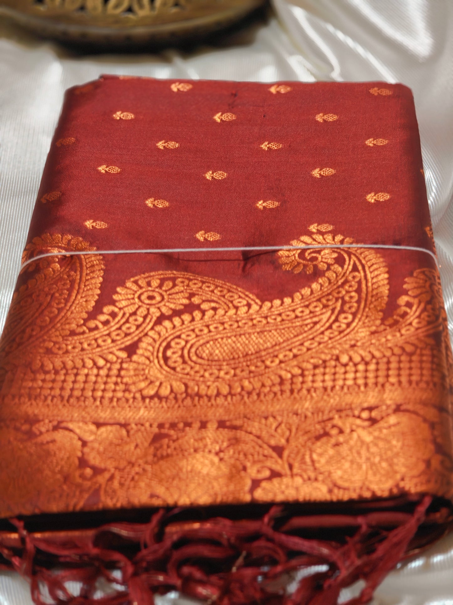 Brown Party Wear Banarasi Silk Saree