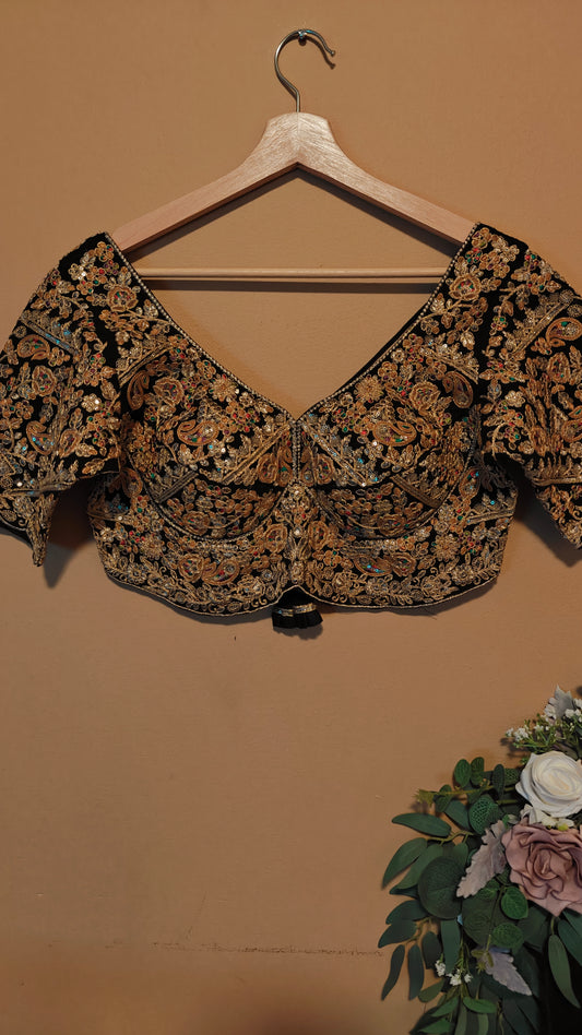 Black Color Sabhyasachi-Style Ready-to-Wear Blouse
