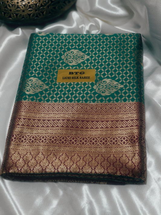 Green Color Lichi Silk Saree
