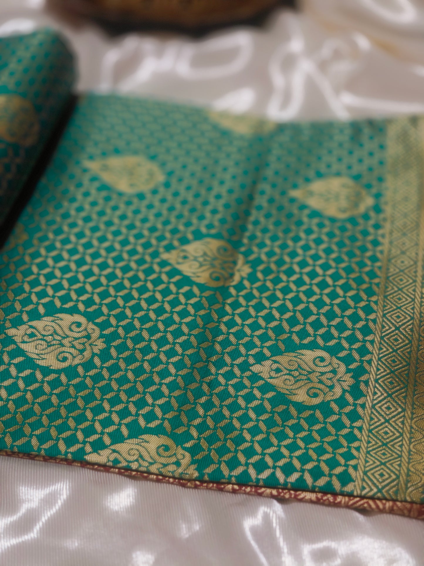 Green Color Lichi Silk Saree