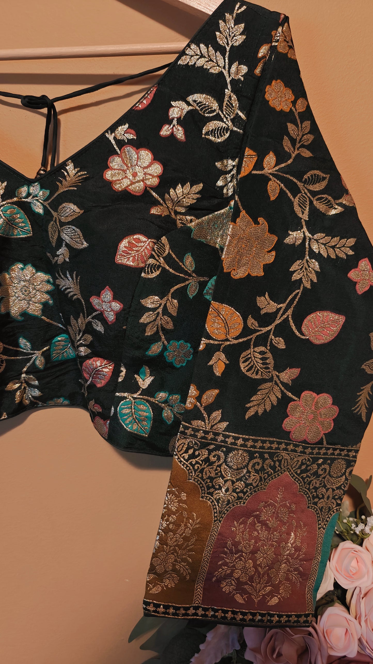 Floral Print Dola Silk Ready-to-Wear Blouse
