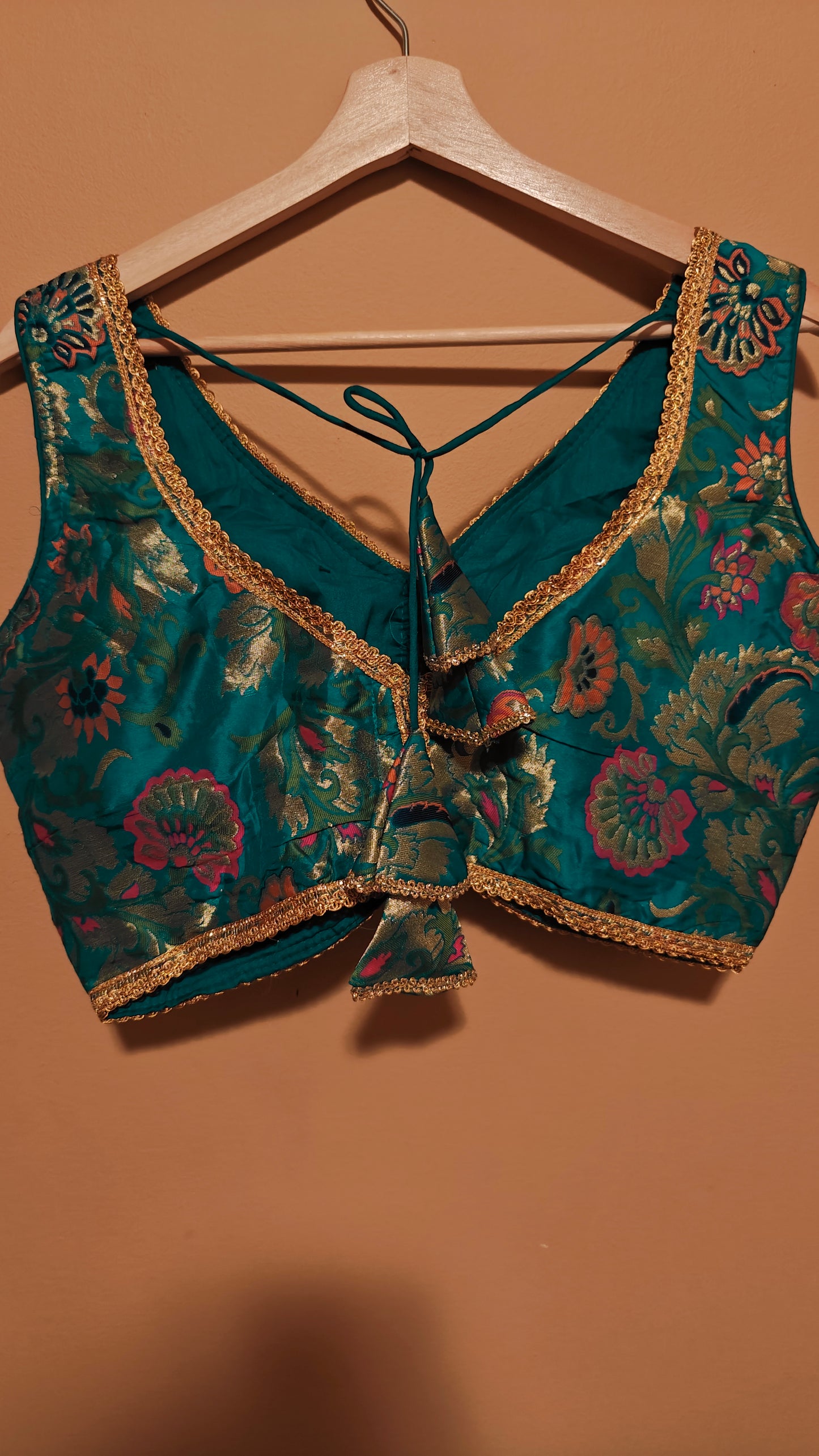 Blue Party Wear Floral Blouse