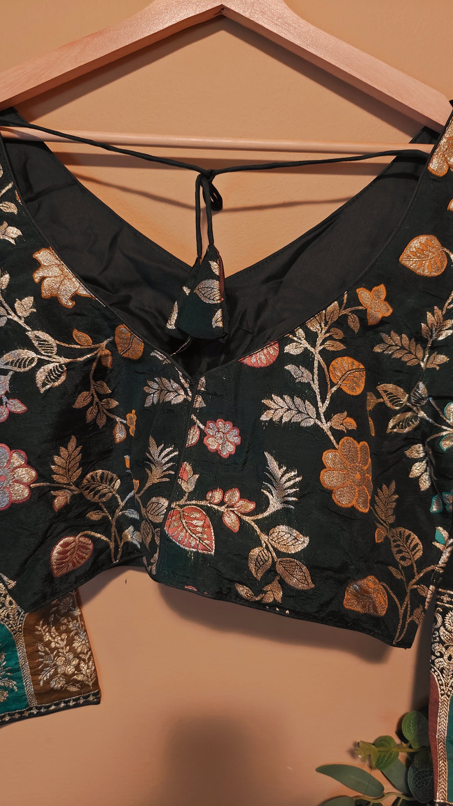 Floral Print Dola Silk Ready-to-Wear Blouse