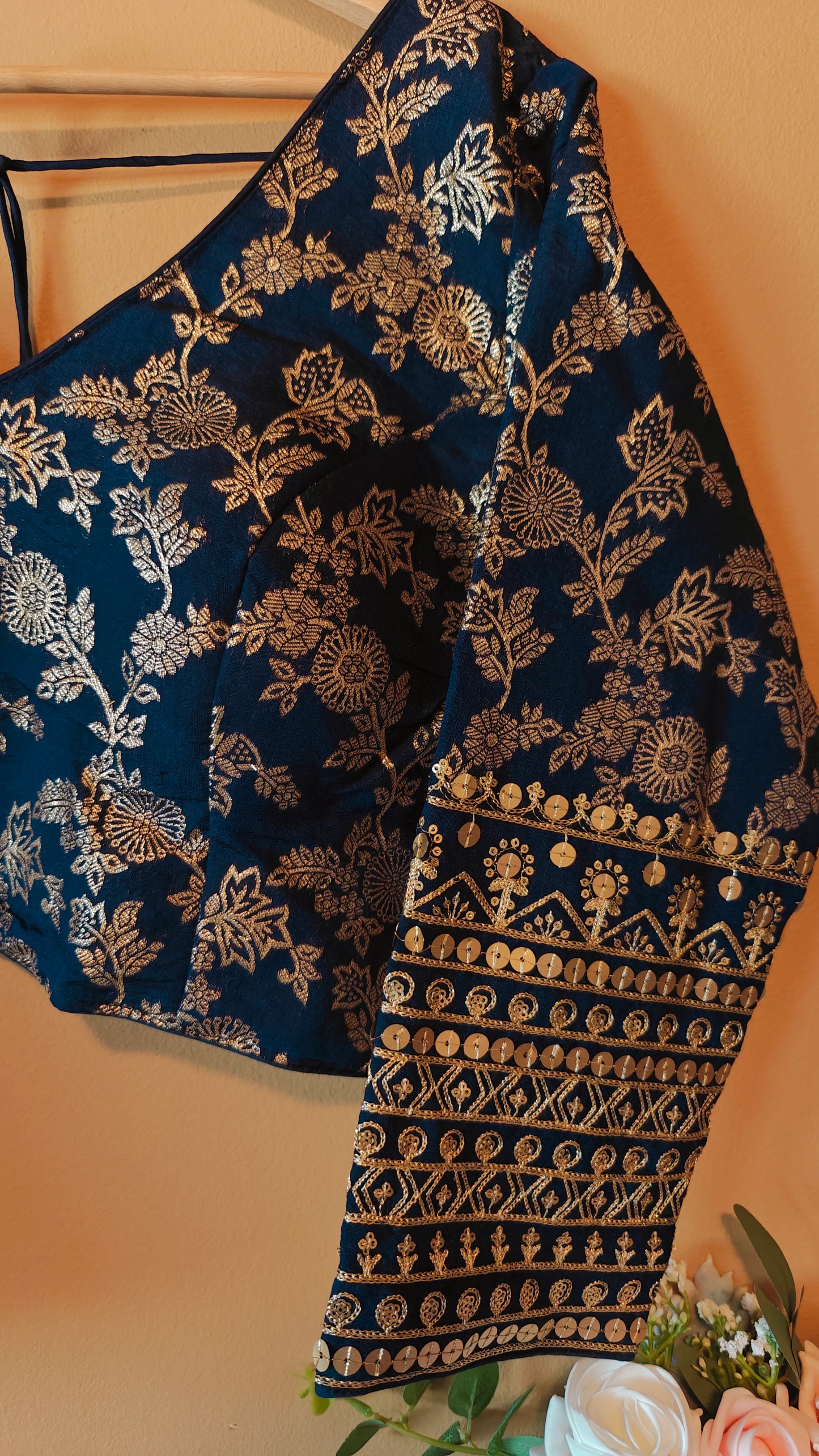 Navy Blue Dola Silk Blouse