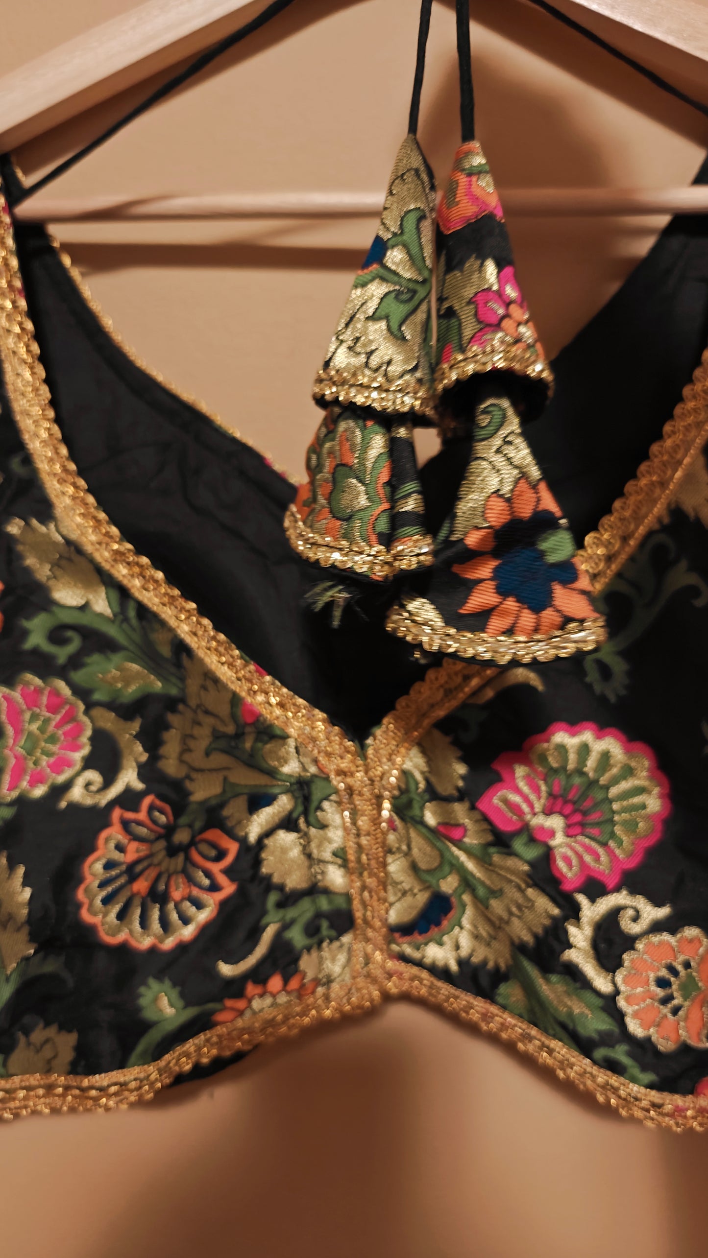 Black Party Wear Floral Blouse
