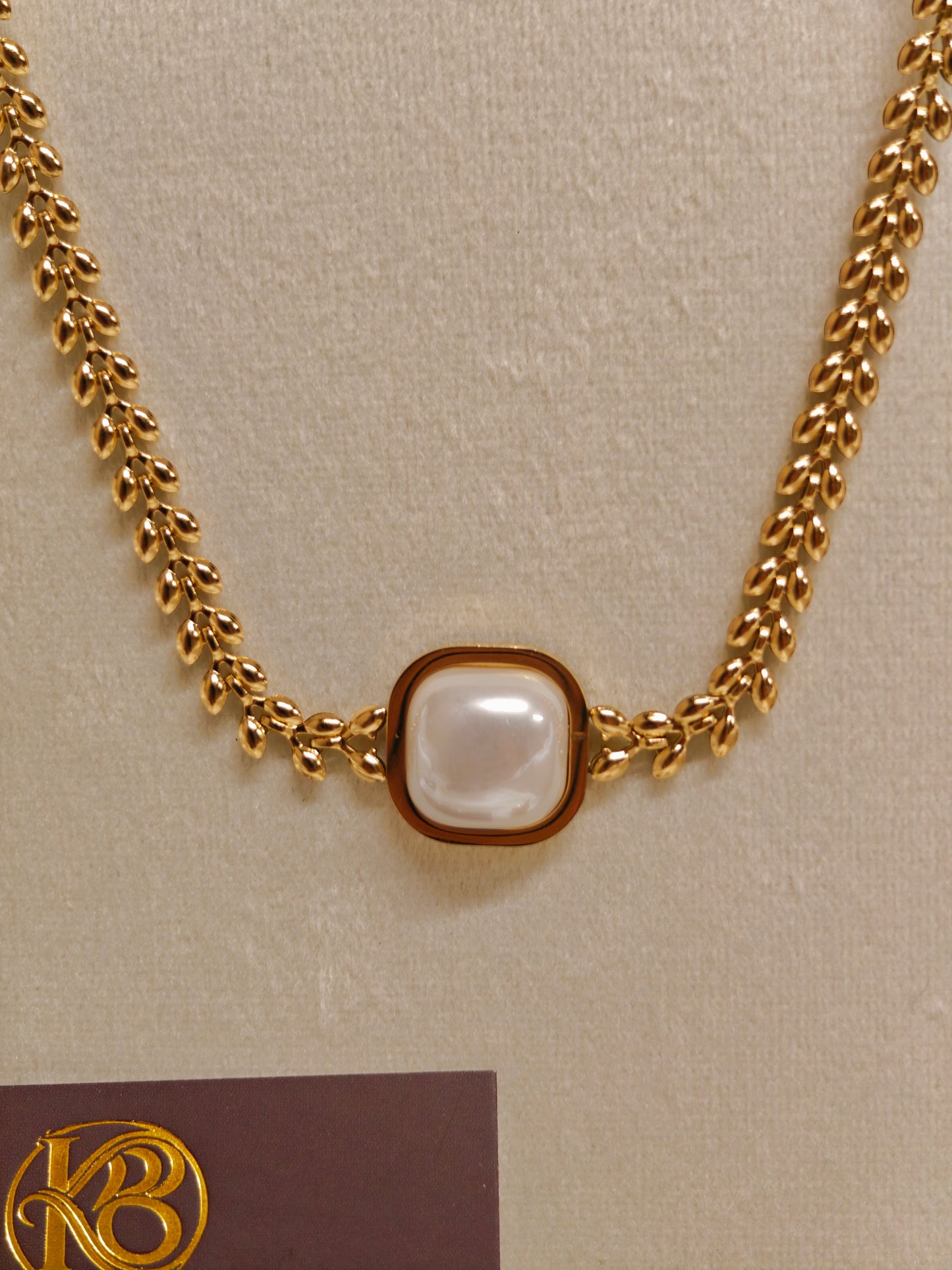 MOP Square Necklace Set 18k Gold Plated Stainless Steel Necklace