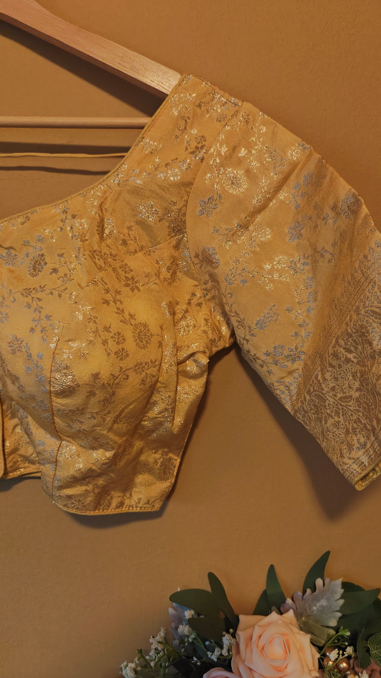 Golden Floral print Ready-to-Wear Blouse