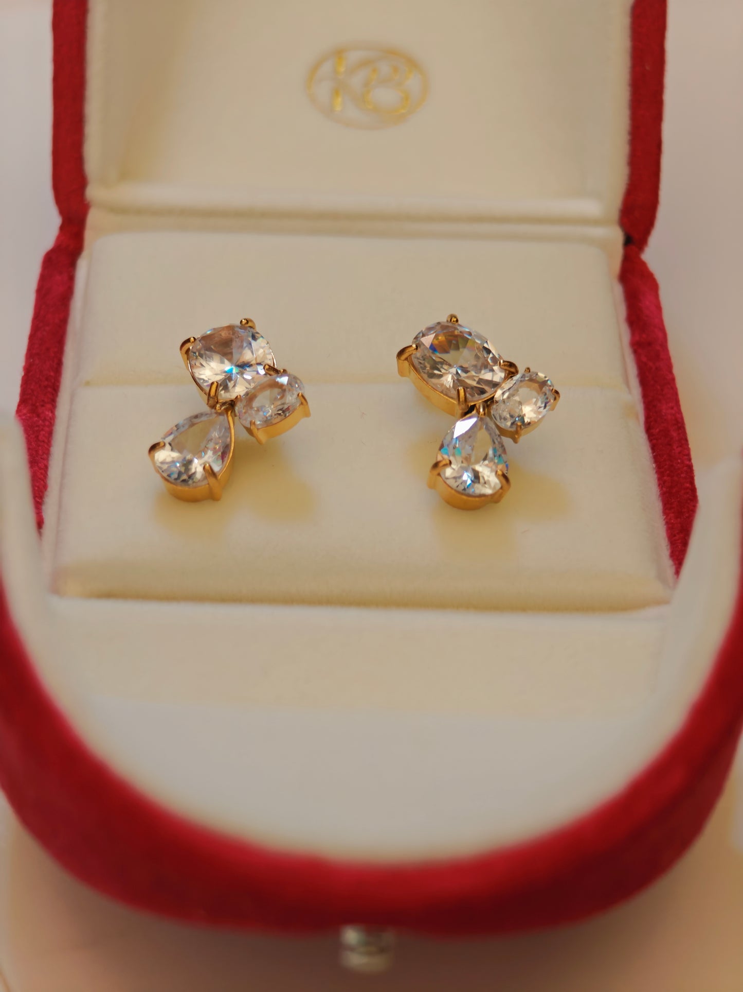 Moissanite Earrings With 18k Gold Plated Brass