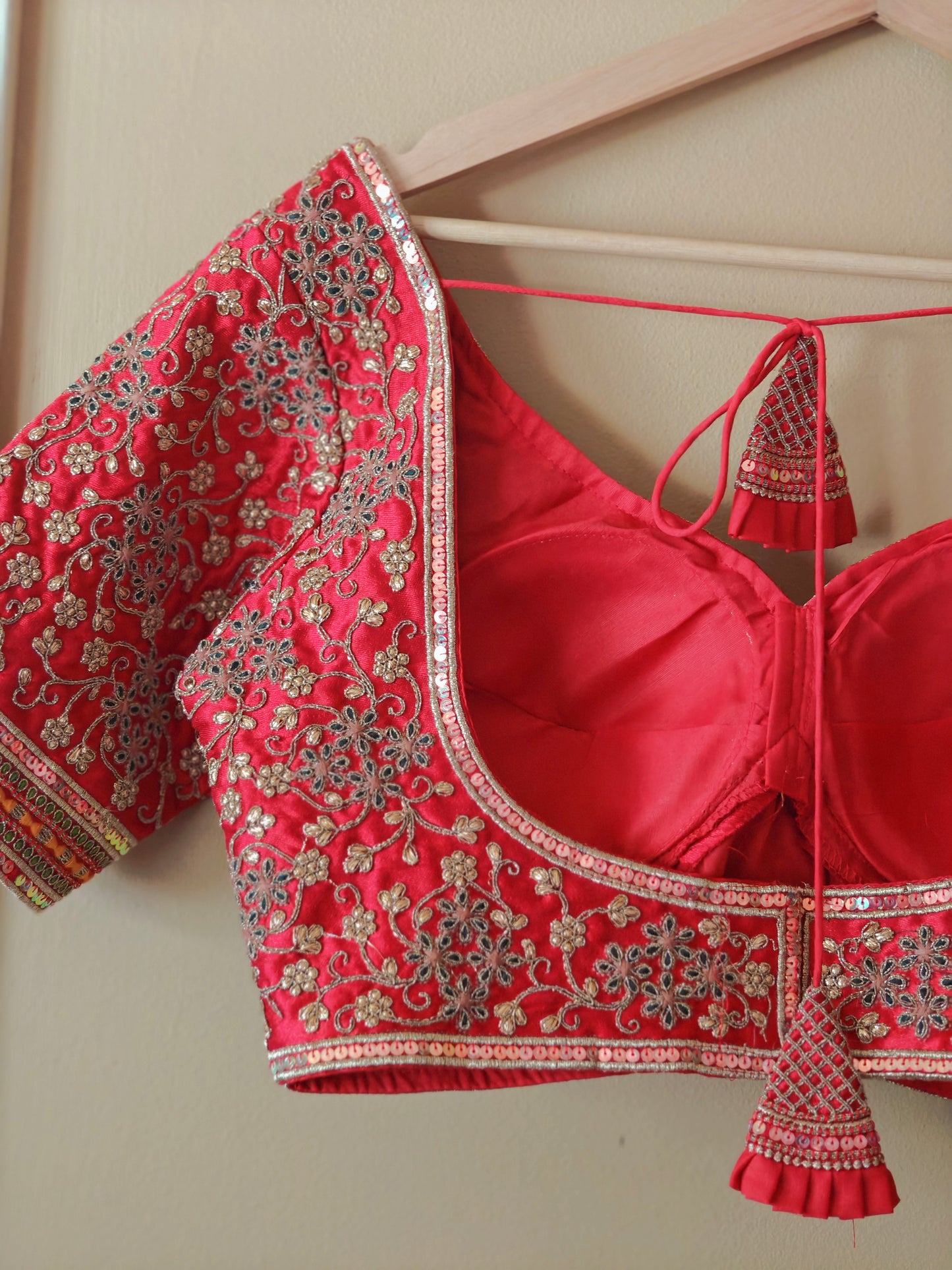 Red Color Sabhyasachi-Style Blouse