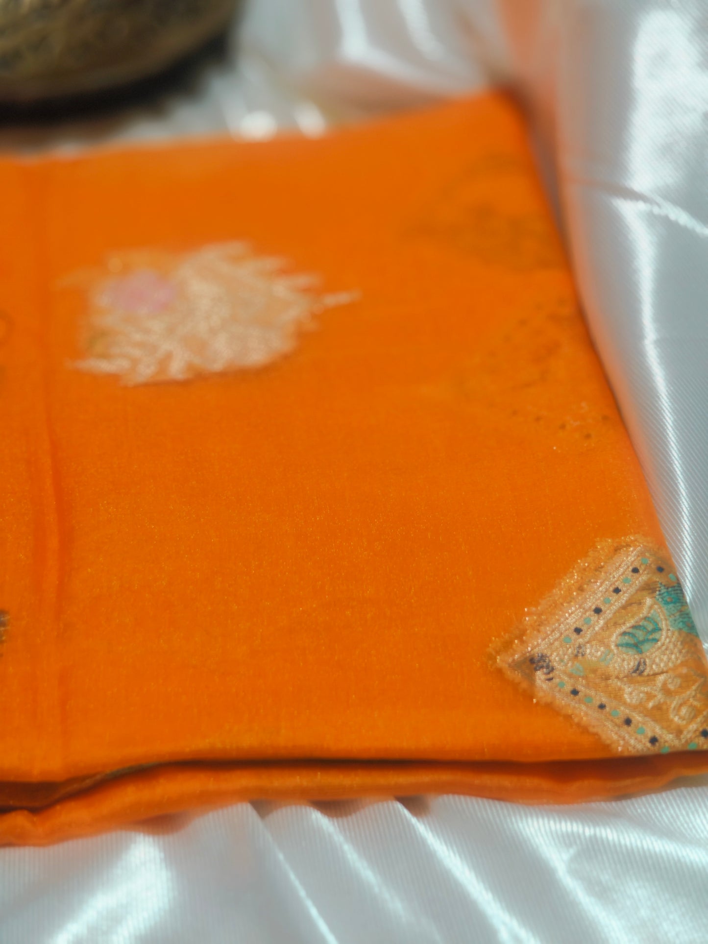 Orange Color Jimmy Chu Silk Saree