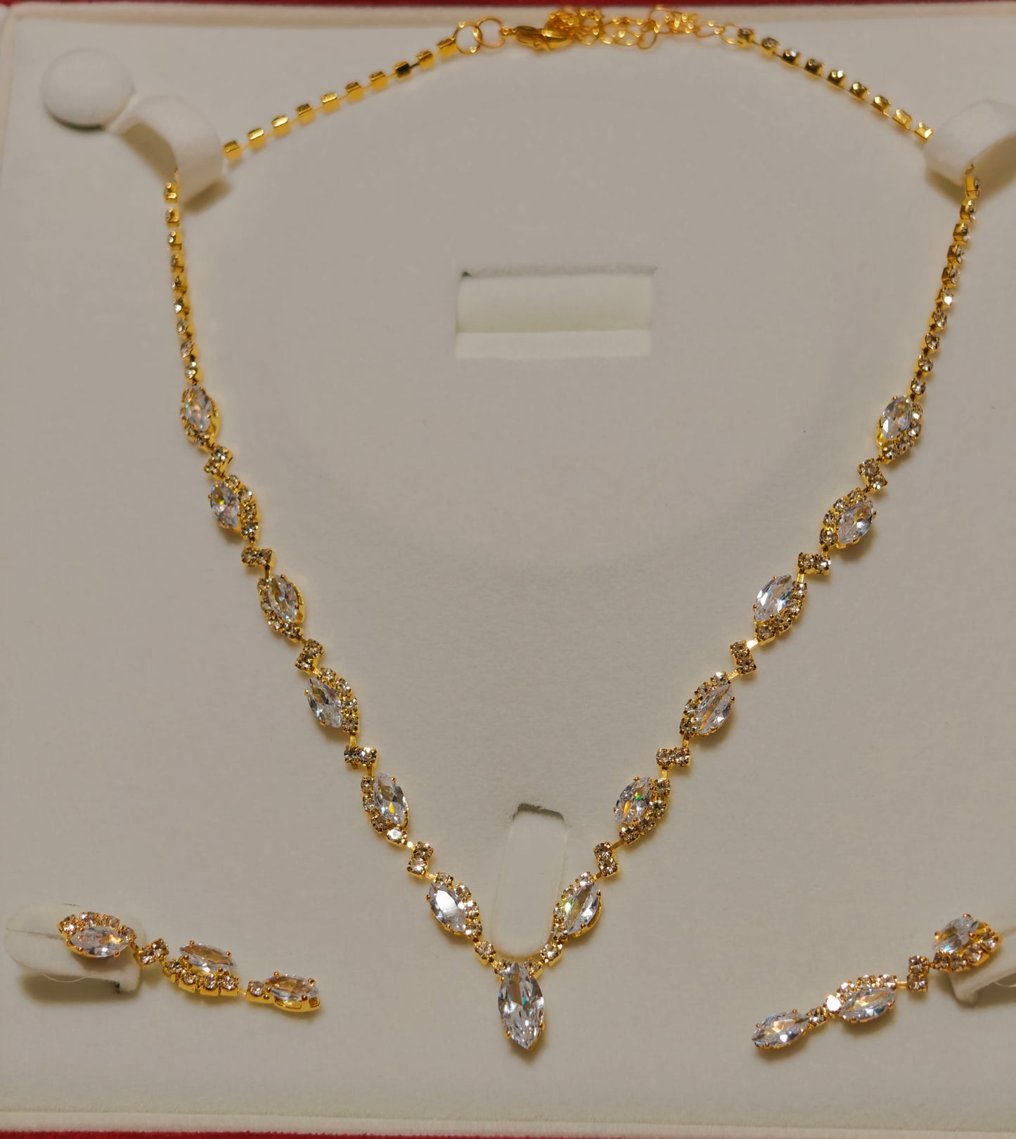 CZ AD Necklace Set 18k Gold Plated