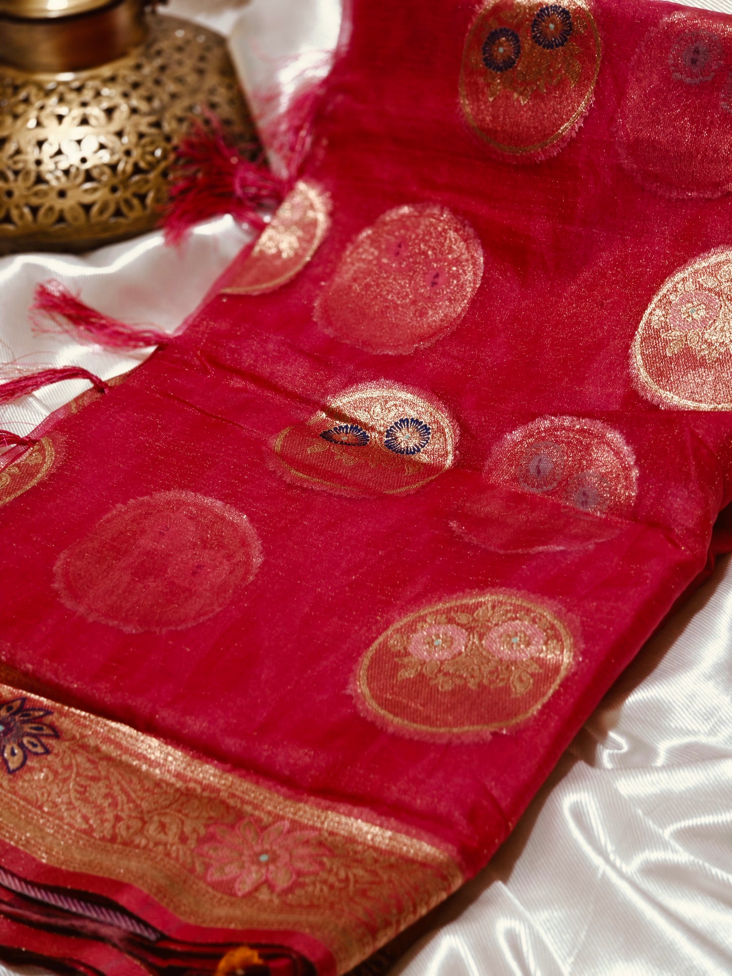 Rani Pink Party Wear Soft Jimmy chu Saree